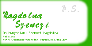 magdolna szenczi business card